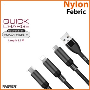 FASTER D-3 Quick Charge 3 in 1 Cable