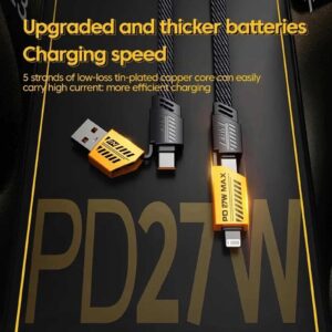 4 in 1 USB to Type C and iPhone PD Charging Cable